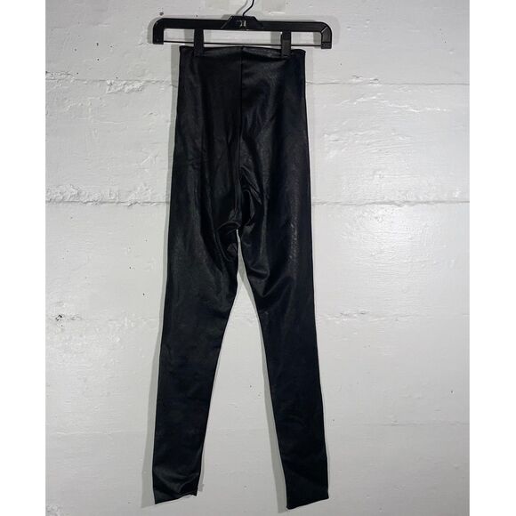Commando Faux Leather Leggings Raw Hem Black Size XS - Picture 7 of 10